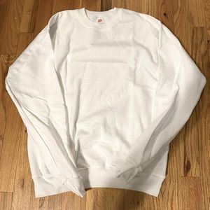 Hanes white crew neck sweater size small NWOT